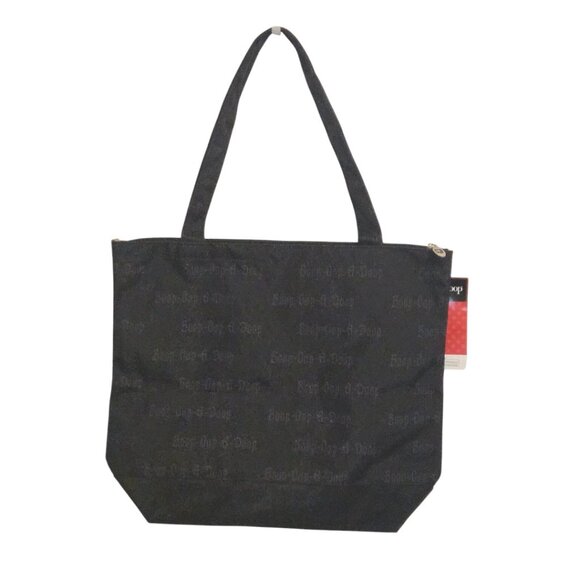 Betty Boop Black Tote Bag with Pouch & Zipper Retro Cartoon Print Lining C cicip - Picture 3 of 7